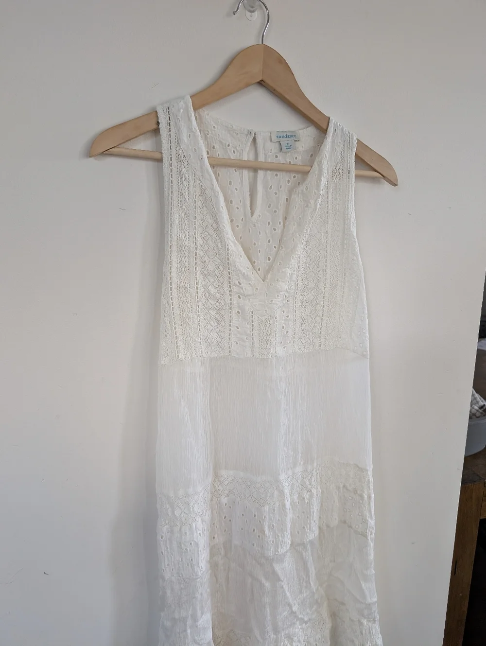 Sundance Zelie Ivory Eyelet Midi Dress Sleeveless Boho $168 S Small - Picture 2 of 8